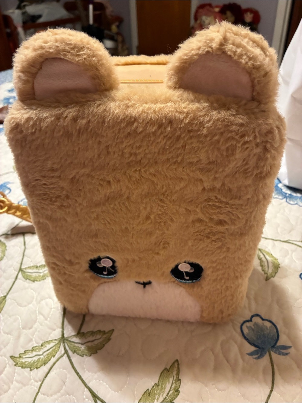 Plush Teddy Cube Kids Backpack Bag - Tan